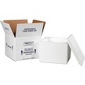 The Packaging Wholesalers Reusable & Recyclable Insulated Shipping Kit, 9-1/2"L x 9-1/2"W x 7"H, White 214C